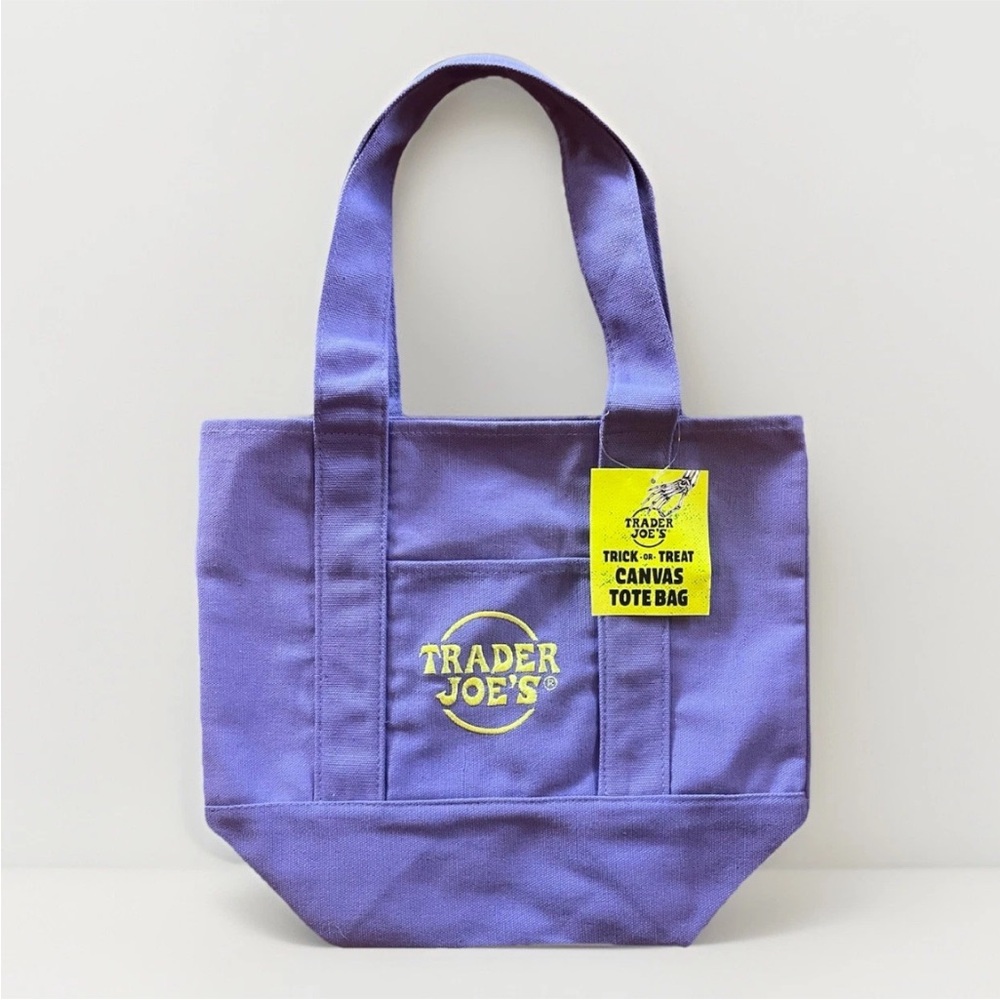 Trader Joe's Purple Mini Canvas Tote Bag - Halloween Special Edition